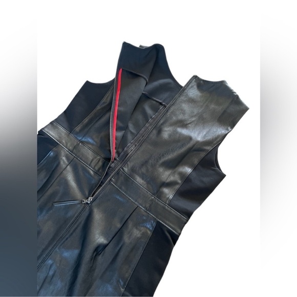 Spanx Leather Like Combo Fitted Sheath Dress - Picture 11 of 14